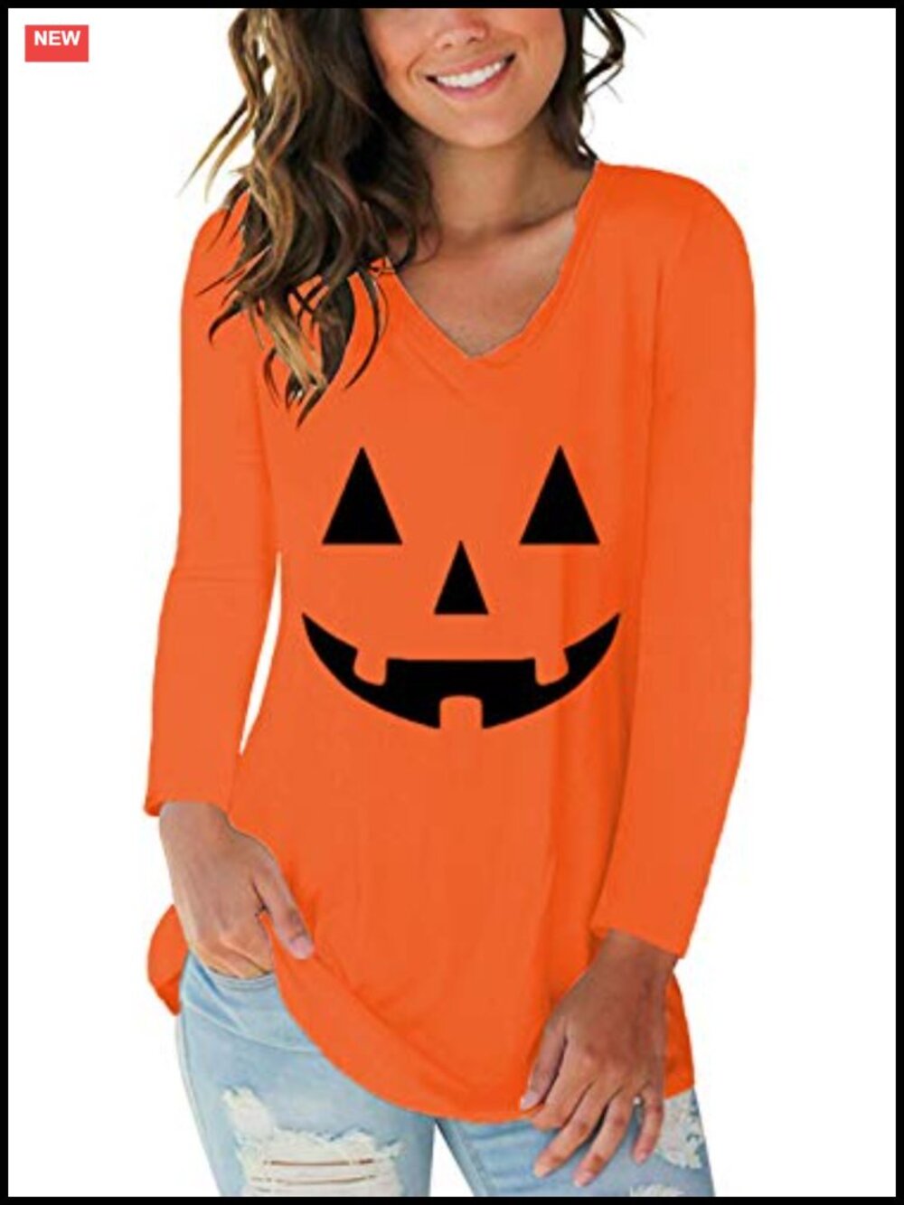 Womens Long Sleeve V-Neck Tunic Tee Curved Hem Casual T-Shirt